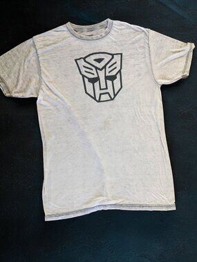 Transformers Gray Light Weight Crewneck Tee Shirt Size Large